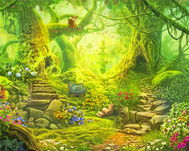 Fantasy Forest Garden View Paint By Numbers