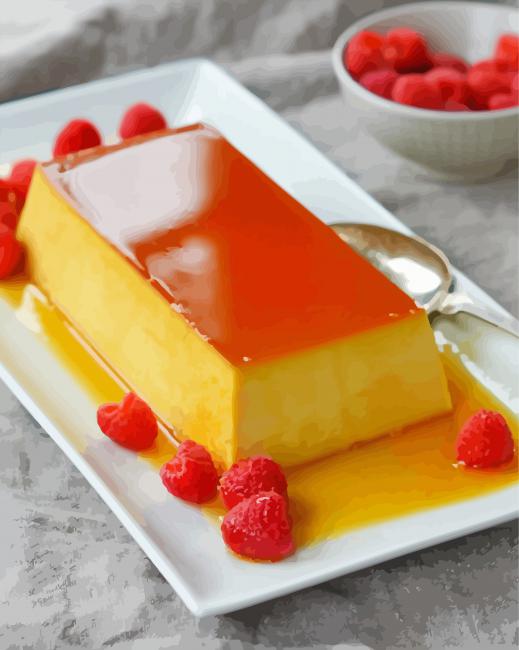 Flan With Raspberries Paint By Numbers