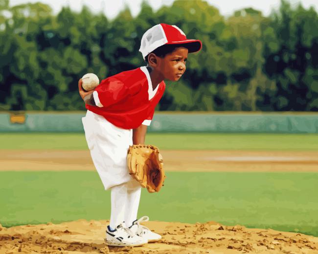 Kid Playing Baseball paint by number