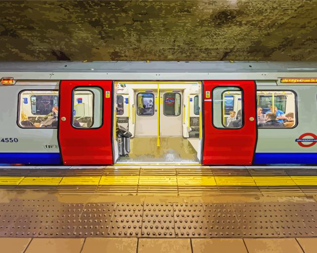 London Tube Train paint by number