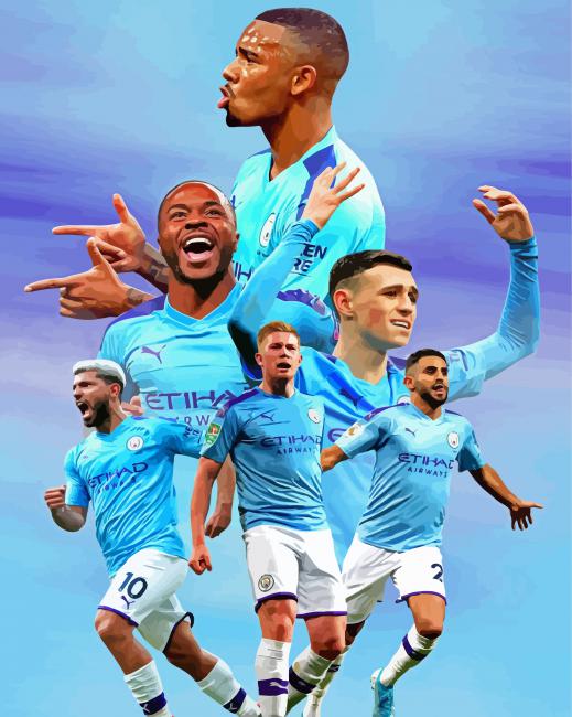 Professional Manchester City Players Paint By Numbers