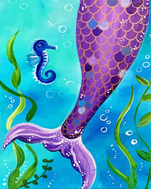 Purple Mermaid Tail Paint By Numbers