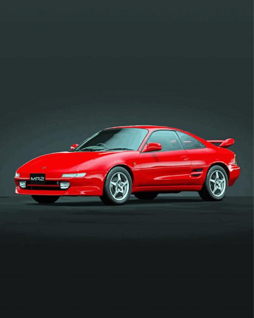 Red Toyota Mr2 paint by number