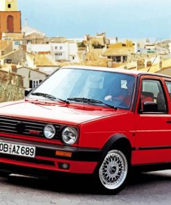 Red Volkswagen Golf Mk2 Paint By Numbers