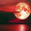 Red Moon Over Sea paint by number