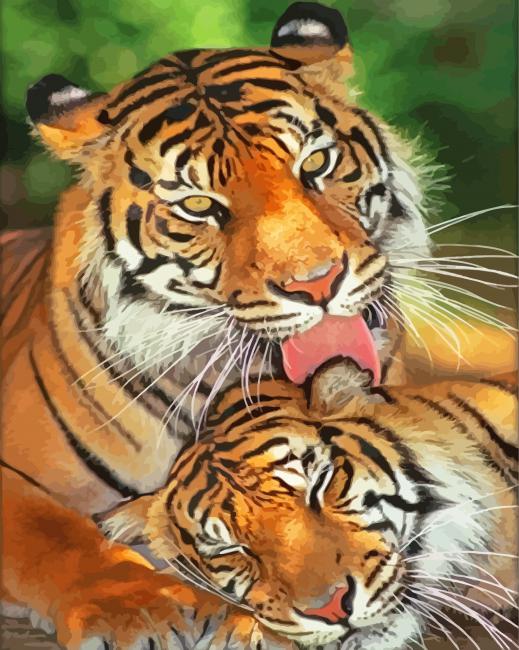 Romantic Tiger Couple Lovers Paint By Numbers