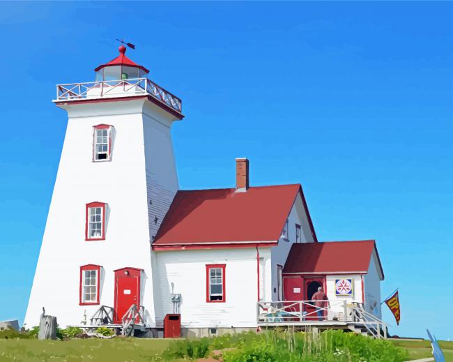 The Main Lighthouse PEI paint by number