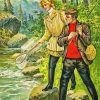 Vintage Couple Fishing Paint By Numbers