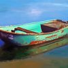 Vintage Green Boat paint by number