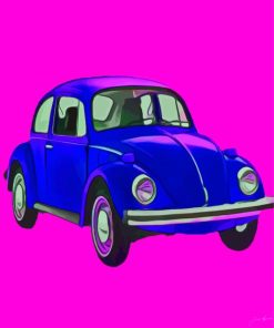 Volkswagen Beetle Pink Background Paint By Numbers