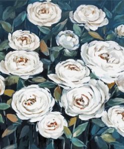 White Flower Bouquet Art Paint By Numbers