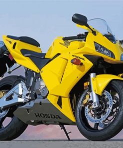 Yellow Honda Motorcycle Paint By Numbers